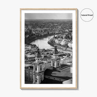 Salzburg Skyline Black and White Fine Art Photo Print, Salzburger Land Austria Poster
