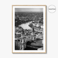 Salzburg Skyline Black and White Fine Art Photo Print, Salzburger Land Austria Poster