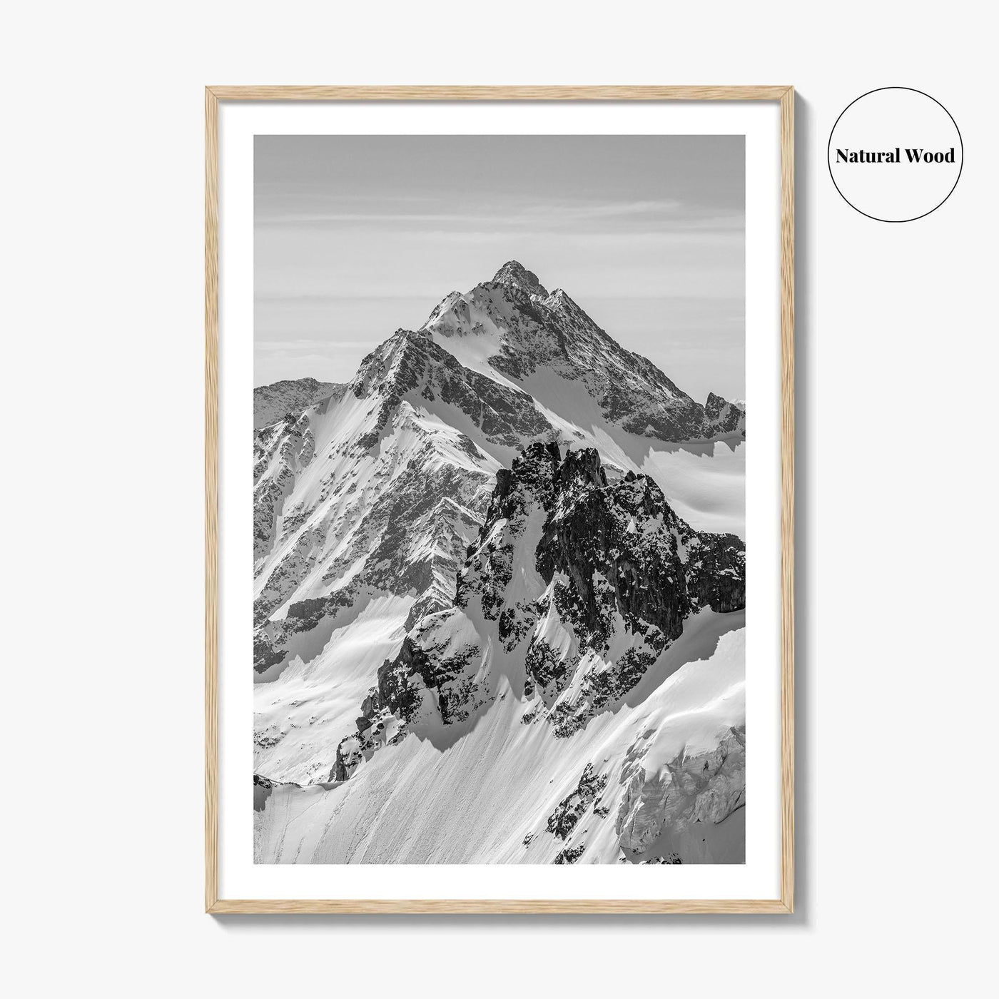 Switzerland Black and White Fine Art Photo Print, Mount Titlis, Engelberg, Swiss Alps, Panoramic