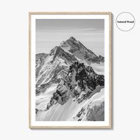 Switzerland Black and White Fine Art Photo Print, Mount Titlis, Engelberg, Swiss Alps, Panoramic