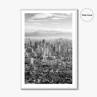 Manila Skyline Black and White Fine Art Photo Print, Makati, Pasay, Philippines