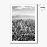 Manila Skyline Black and White Fine Art Photo Print, Makati, Pasay, Philippines