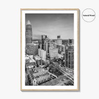 Charlotte Black and White Fine Art Photo Print, North Carolina USA, Uptown NC Poster