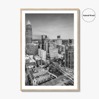 Charlotte Black and White Fine Art Photo Print, North Carolina USA, Uptown NC Poster