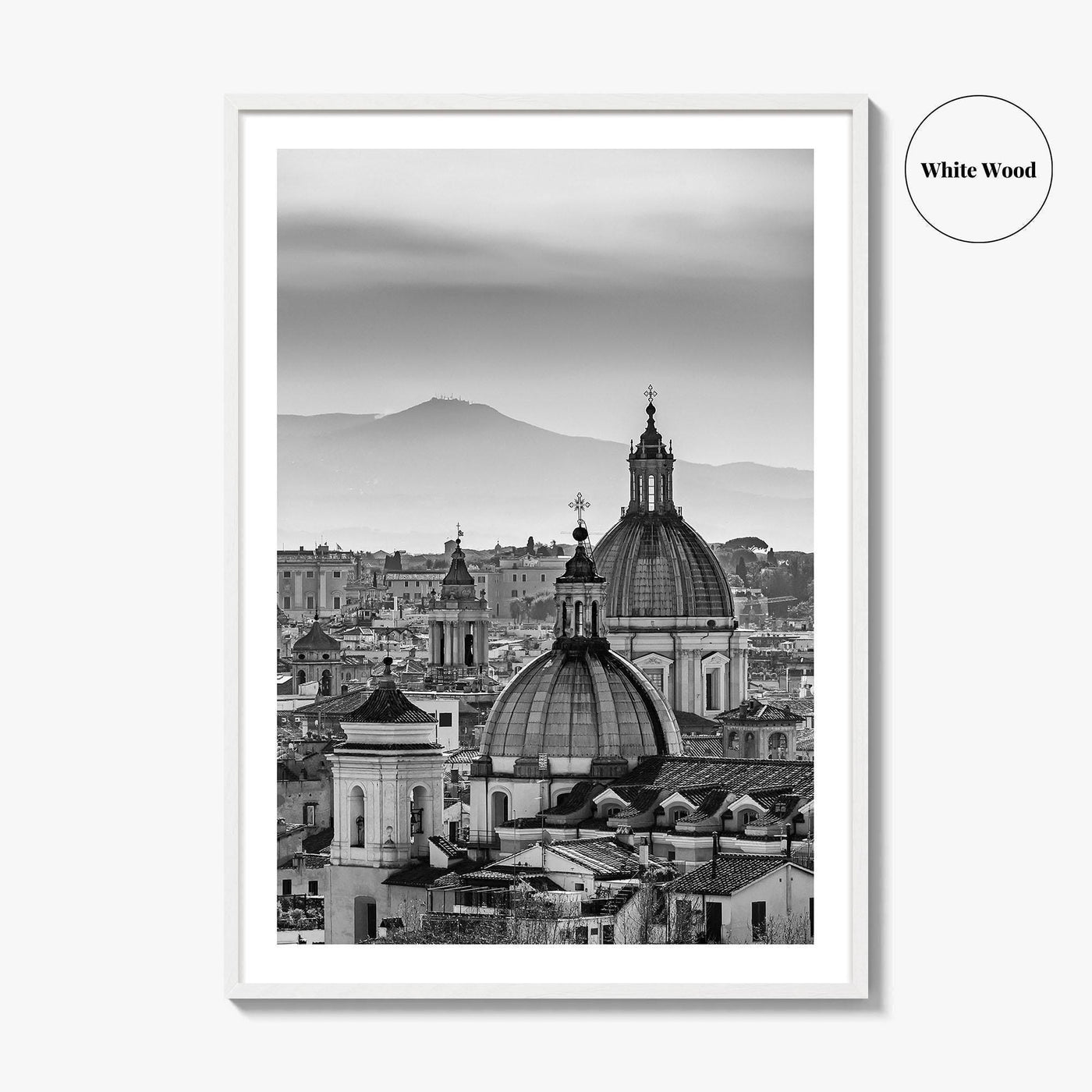 Rome Black and White Fine Art Photo Print, Castel Sant'Angelo Vatican Italy Poster