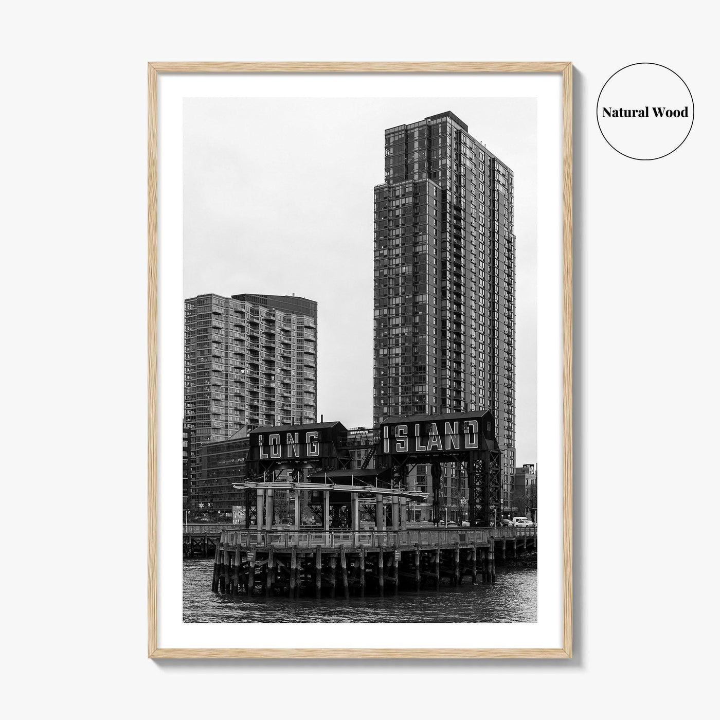 Long Island City Skyline Black and White Fine Art Photo Print, Queens NYC Poster