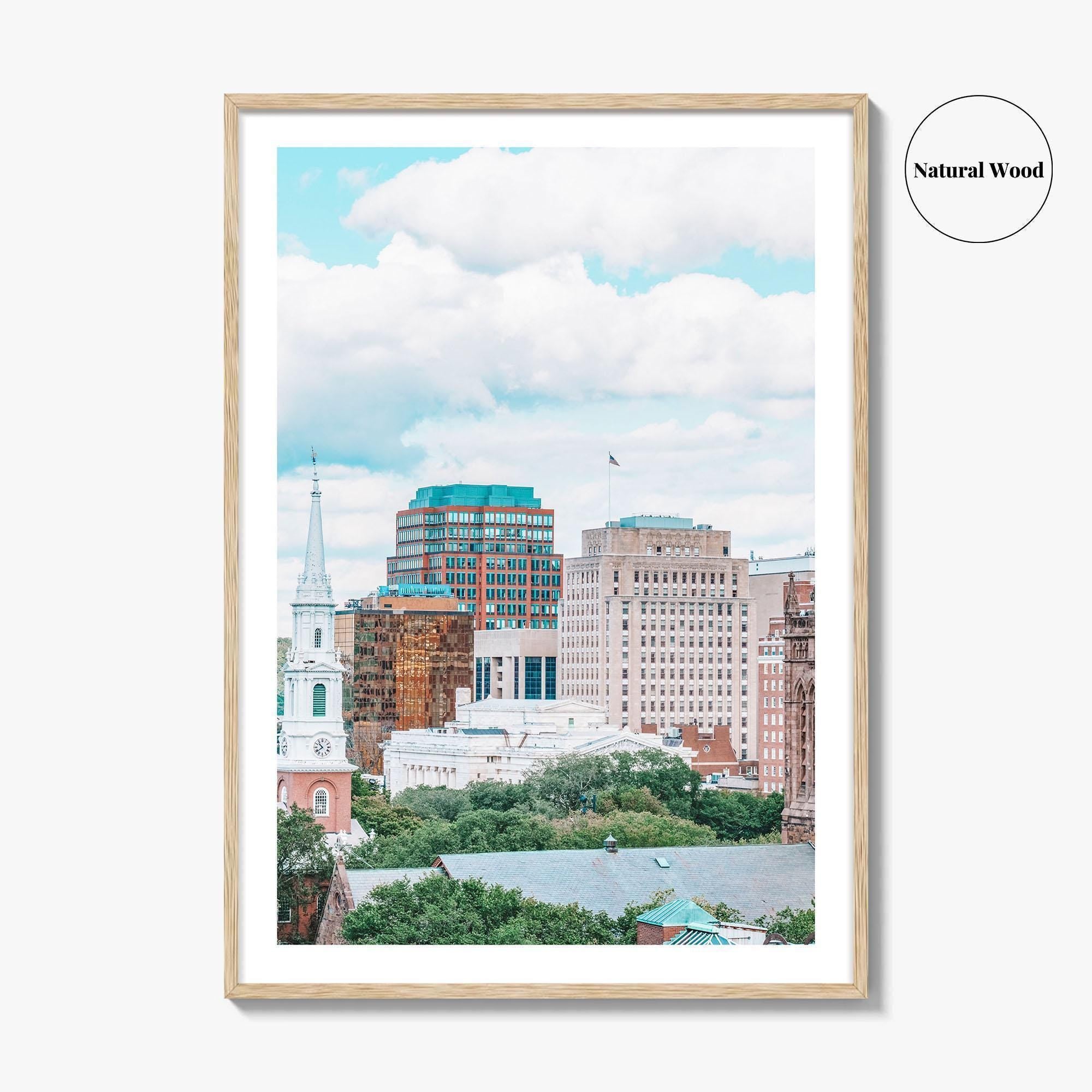 New Haven Skyline Fine Art Photo Print, Connecticut, CT USA Wall Decor Poster