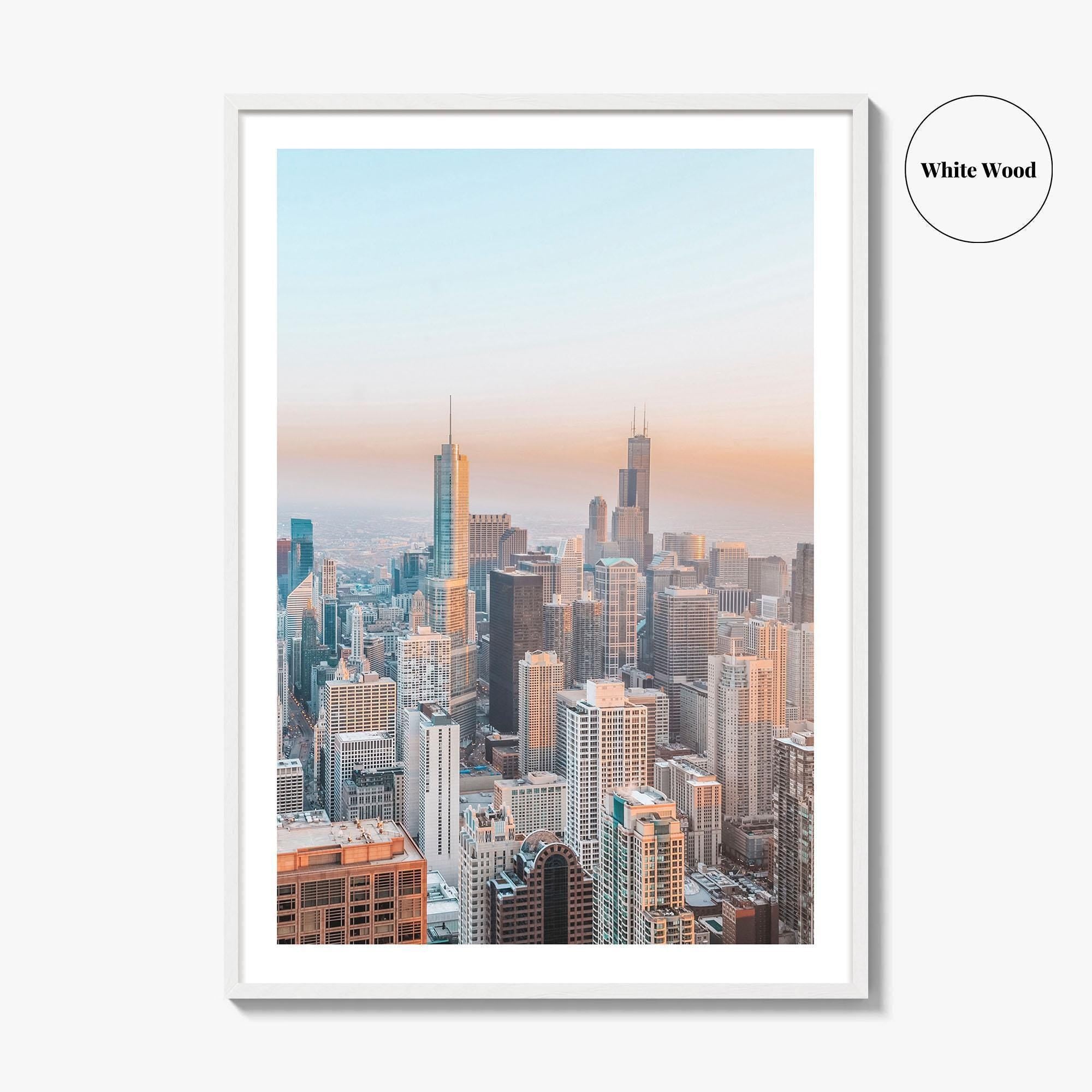 Chicago Skyline Fine Art Photo Print, Downtown Wall Art Poster, Illinois USA