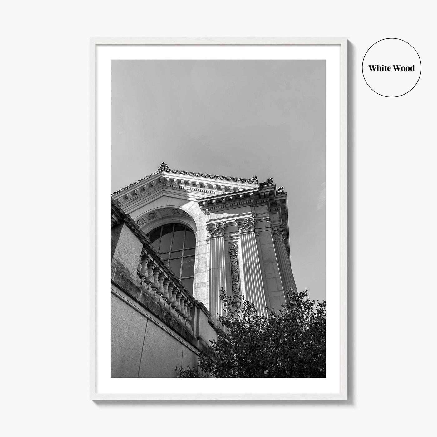 UC Berkeley Black and White Fine Art Photo Print, Doe Hall, California USA Poster