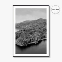 Waterbury Reservoir Black and White Fine Art Photo Print, Vermont Poster