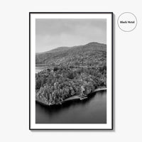 Waterbury Reservoir Black and White Fine Art Photo Print, Vermont Poster