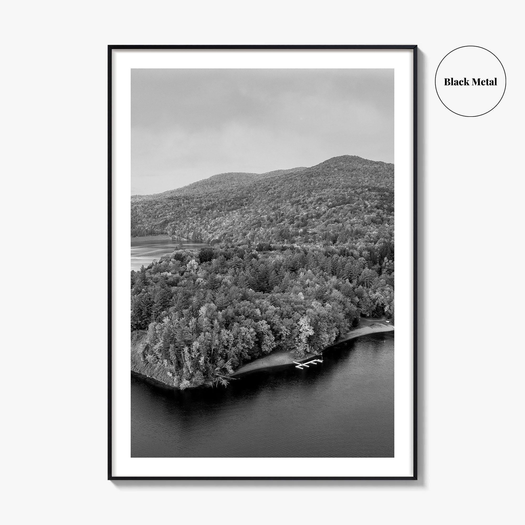 Waterbury Reservoir Black and White Fine Art Photo Print, Vermont Poster