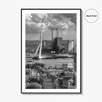 Rotterdam Skyline Black and White Fine Art Photo Print, Euromast South Holland Poster