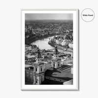 Salzburg Skyline Black and White Fine Art Photo Print, Salzburger Land Austria Poster