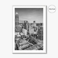 Charlotte Black and White Fine Art Photo Print, North Carolina USA, Uptown NC Poster