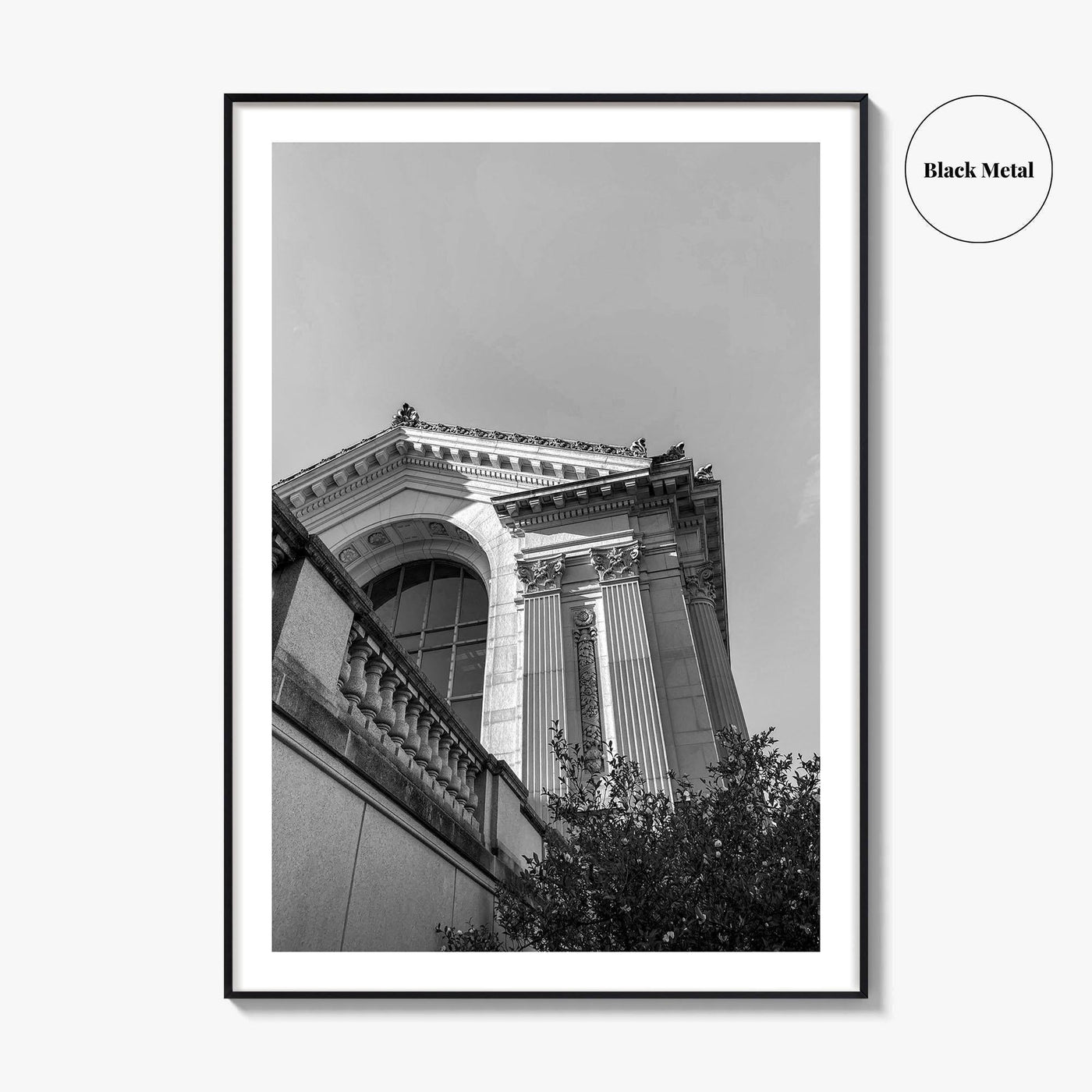 UC Berkeley Black and White Fine Art Photo Print, Doe Hall, California USA Poster