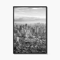 Manila Skyline Black and White Fine Art Photo Print, Makati, Pasay, Philippines