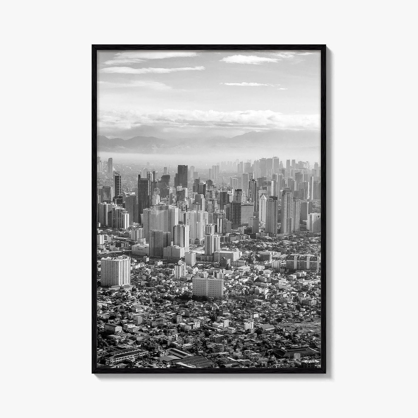 Manila Skyline Black and White Fine Art Photo Print, Makati, Pasay, Philippines
