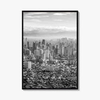 Manila Skyline Black and White Fine Art Photo Print, Makati, Pasay, Philippines