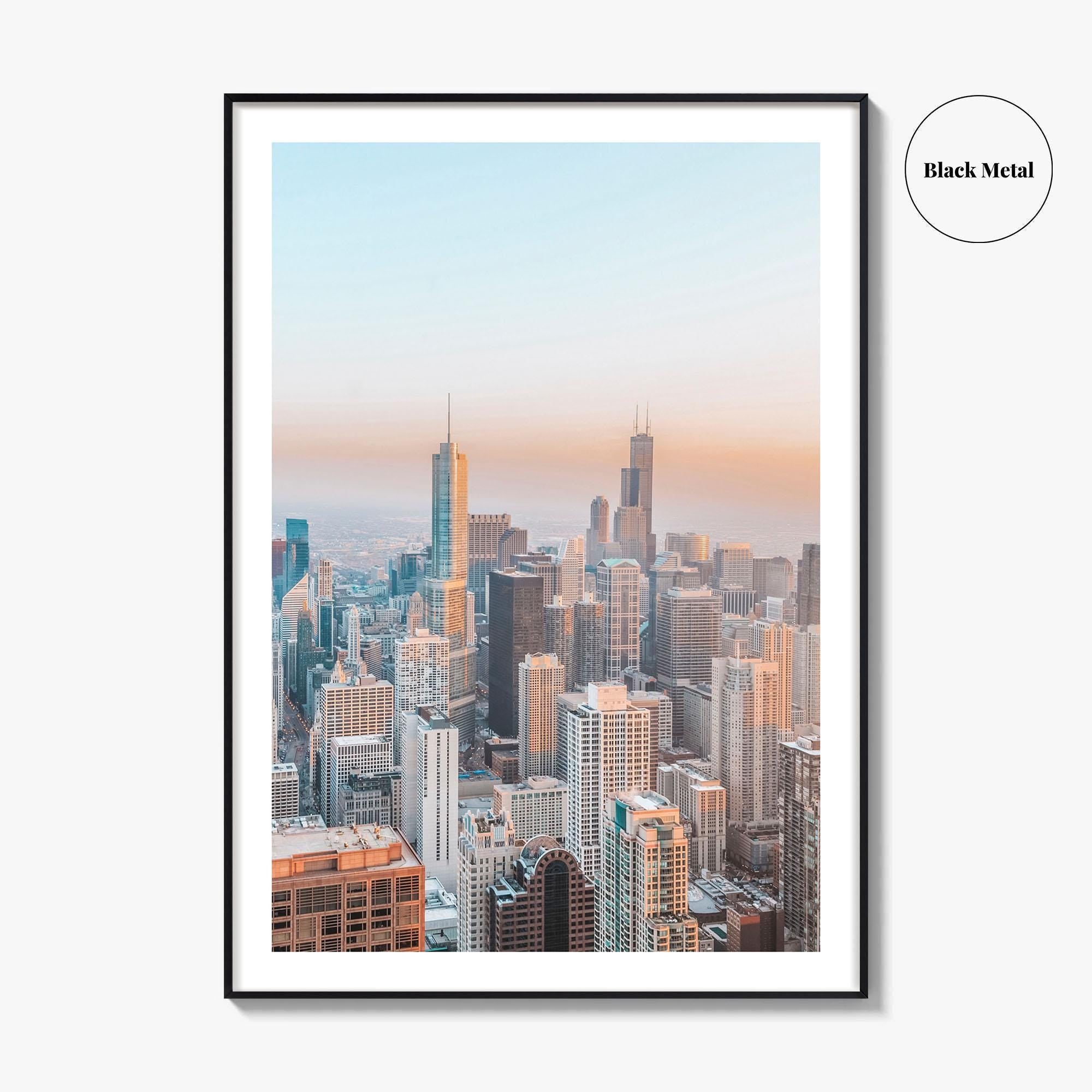 Chicago Skyline Fine Art Photo Print, Downtown Wall Art Poster, Illinois USA