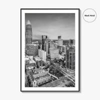 Charlotte Black and White Fine Art Photo Print, North Carolina USA, Uptown NC Poster