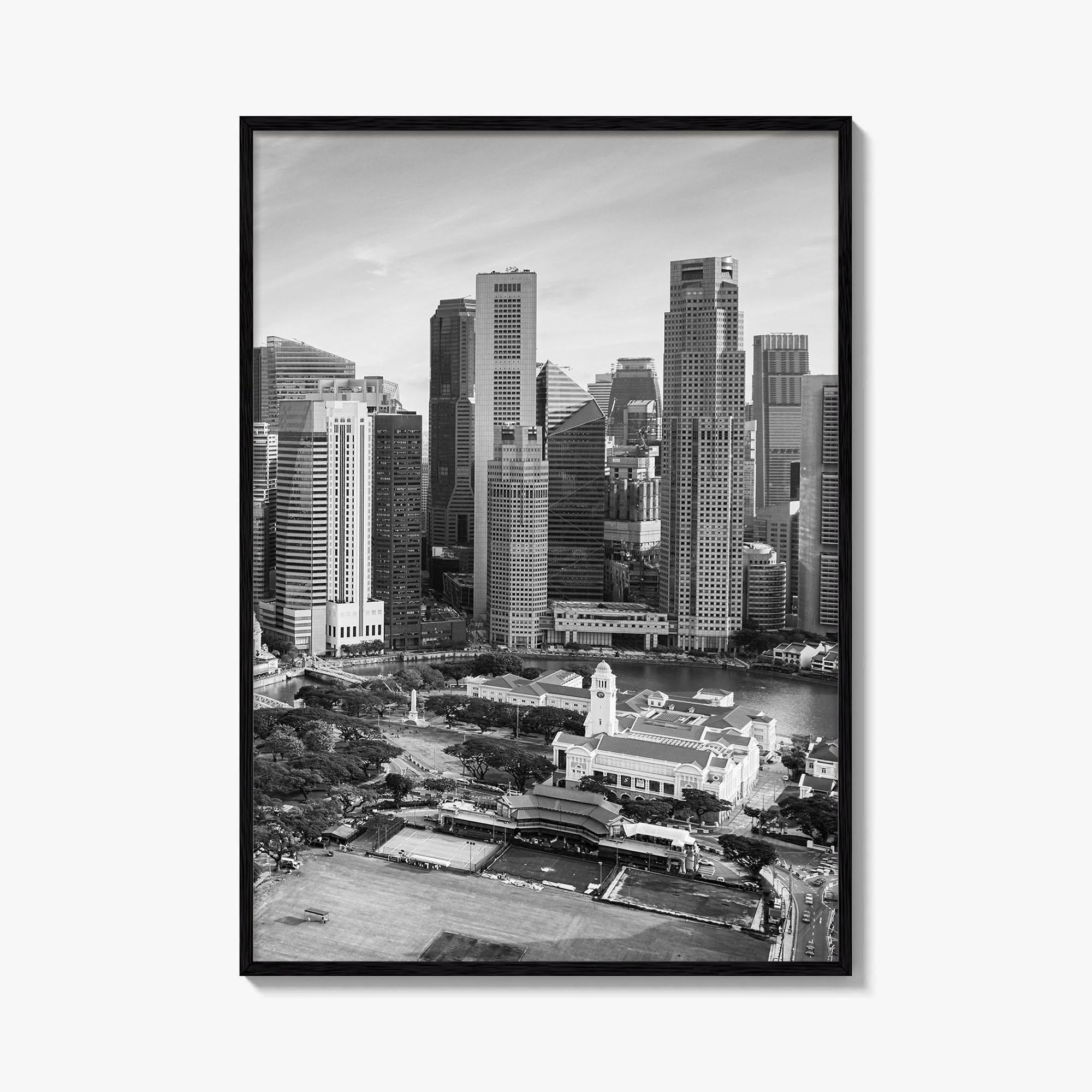 Singapore Black and White Fine Art Photo Print, Marina Bay, Singapore Poster