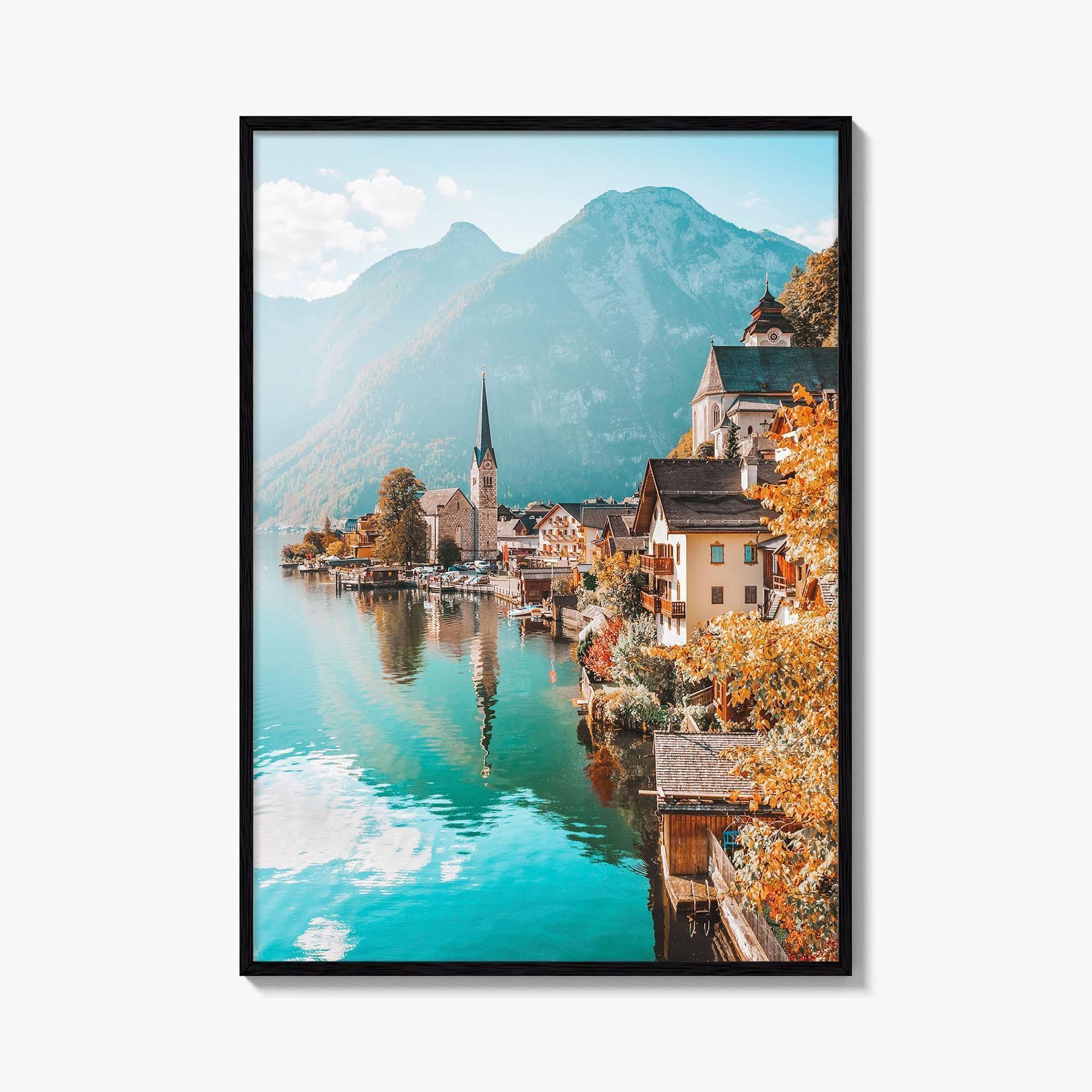 Hallstatt Fine Art Photo Print, Austria, Austrian Alps, Autumn Landscape Poster, Wall Decor