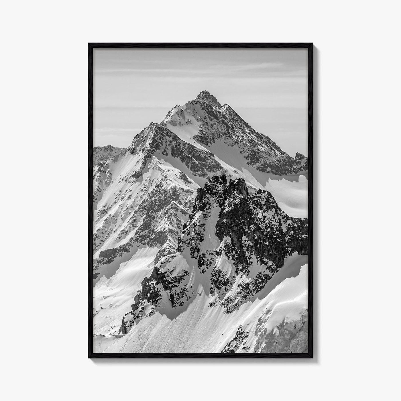 Switzerland Black and White Fine Art Photo Print, Mount Titlis, Engelberg, Swiss Alps, Panoramic