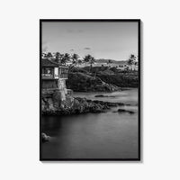Maui Black and White Fine Art Photo Print, Hawaii Wall Poster, Cliff House