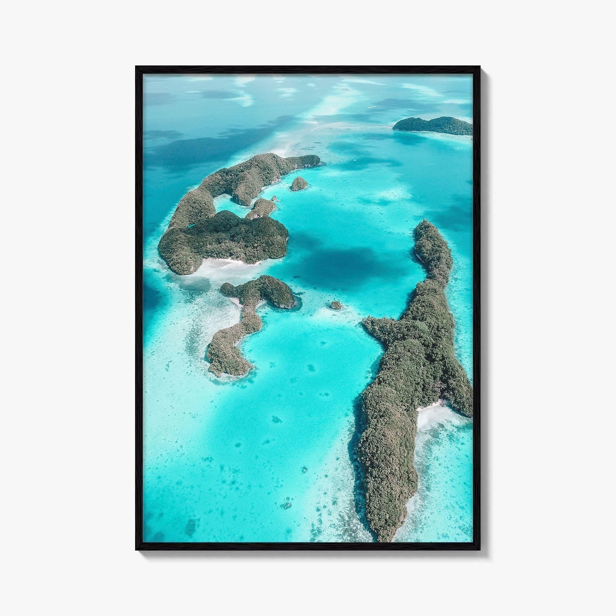 Palau Fine Art Photo Print, Rock Islands, Blue Ocean, Koror, Oceania Wall Decor Poster