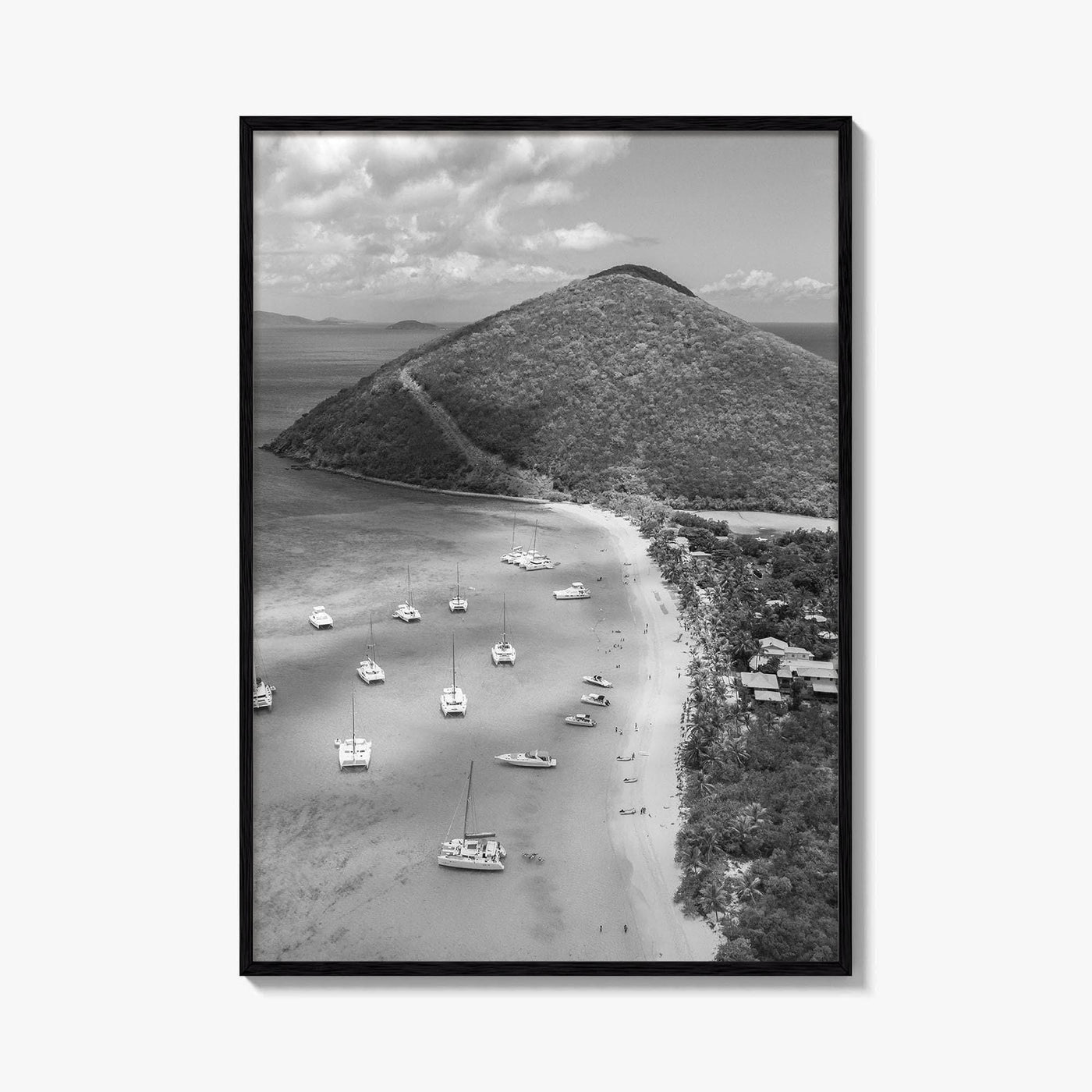 British Virgin Islands Black and White Fine Art Photo Print, Caribbean Poster