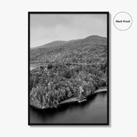 Waterbury Reservoir Black and White Fine Art Photo Print, Vermont Poster