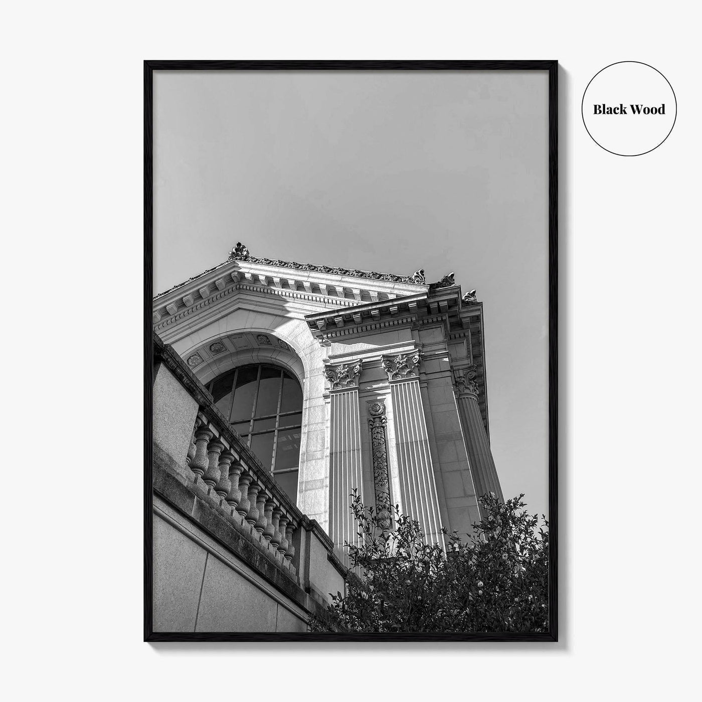 UC Berkeley Black and White Fine Art Photo Print, Doe Hall, California USA Poster