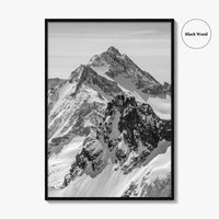 Switzerland Black and White Fine Art Photo Print, Mount Titlis, Engelberg, Swiss Alps, Panoramic