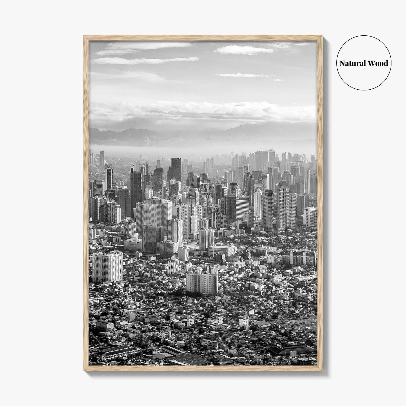 Manila Skyline Black and White Fine Art Photo Print, Makati, Pasay, Philippines