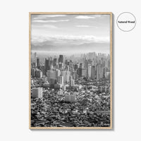 Manila Skyline Black and White Fine Art Photo Print, Makati, Pasay, Philippines