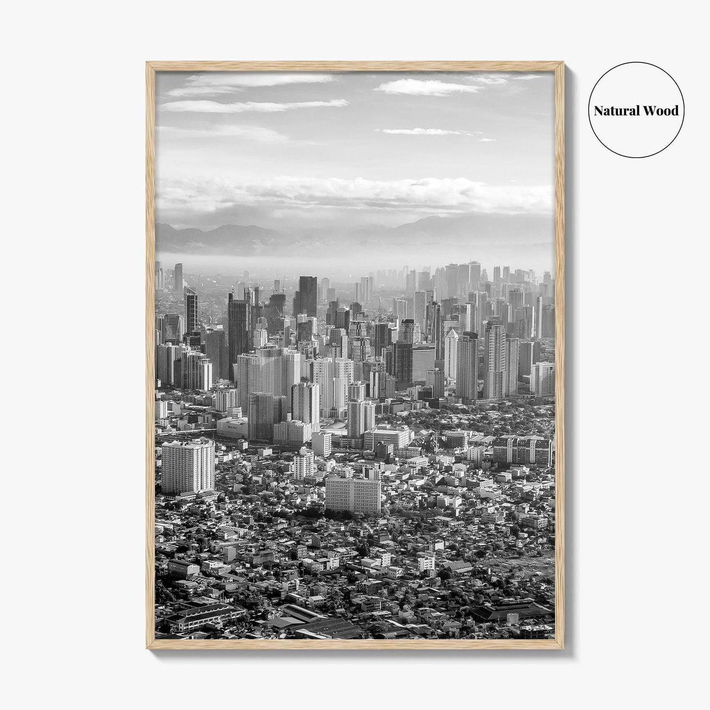 Manila Skyline Black and White Fine Art Photo Print, Makati, Pasay, Philippines
