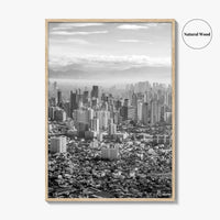 Manila Skyline Black and White Fine Art Photo Print, Makati, Pasay, Philippines
