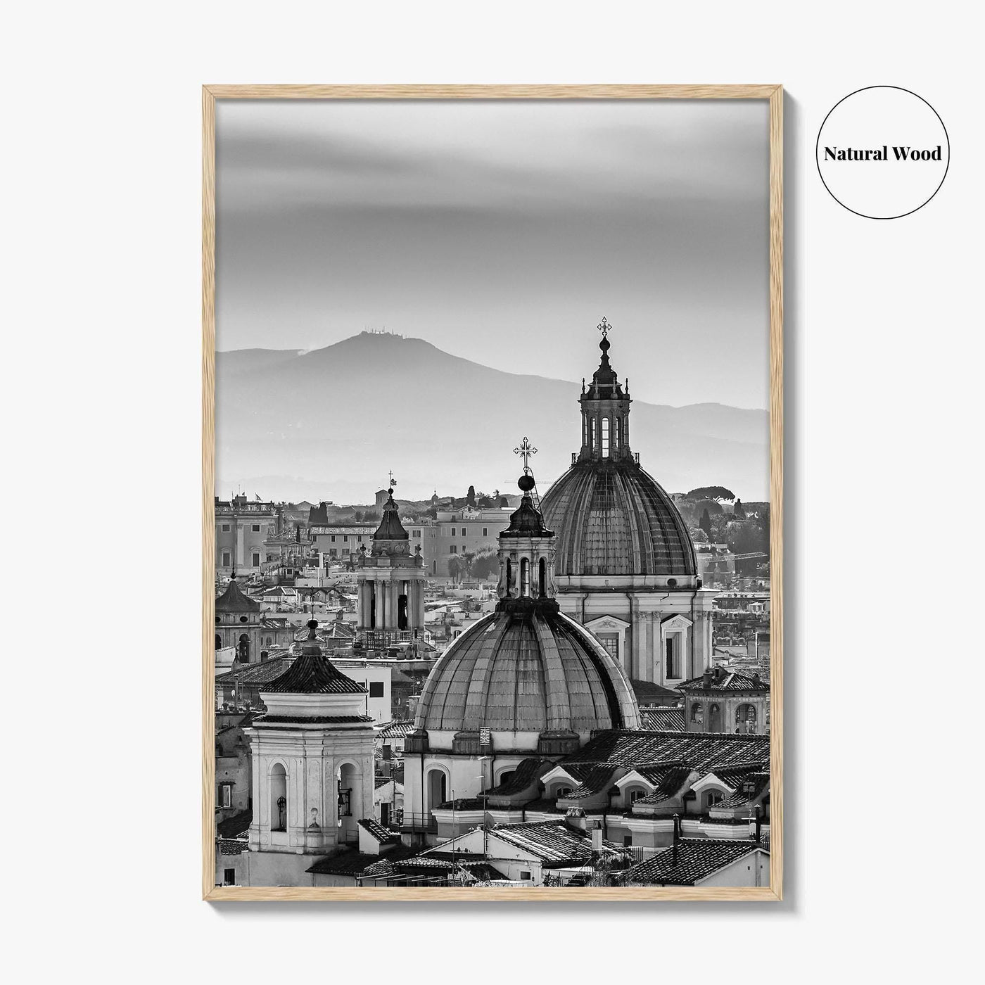 Rome Black and White Fine Art Photo Print, Castel Sant'Angelo Vatican Italy Poster