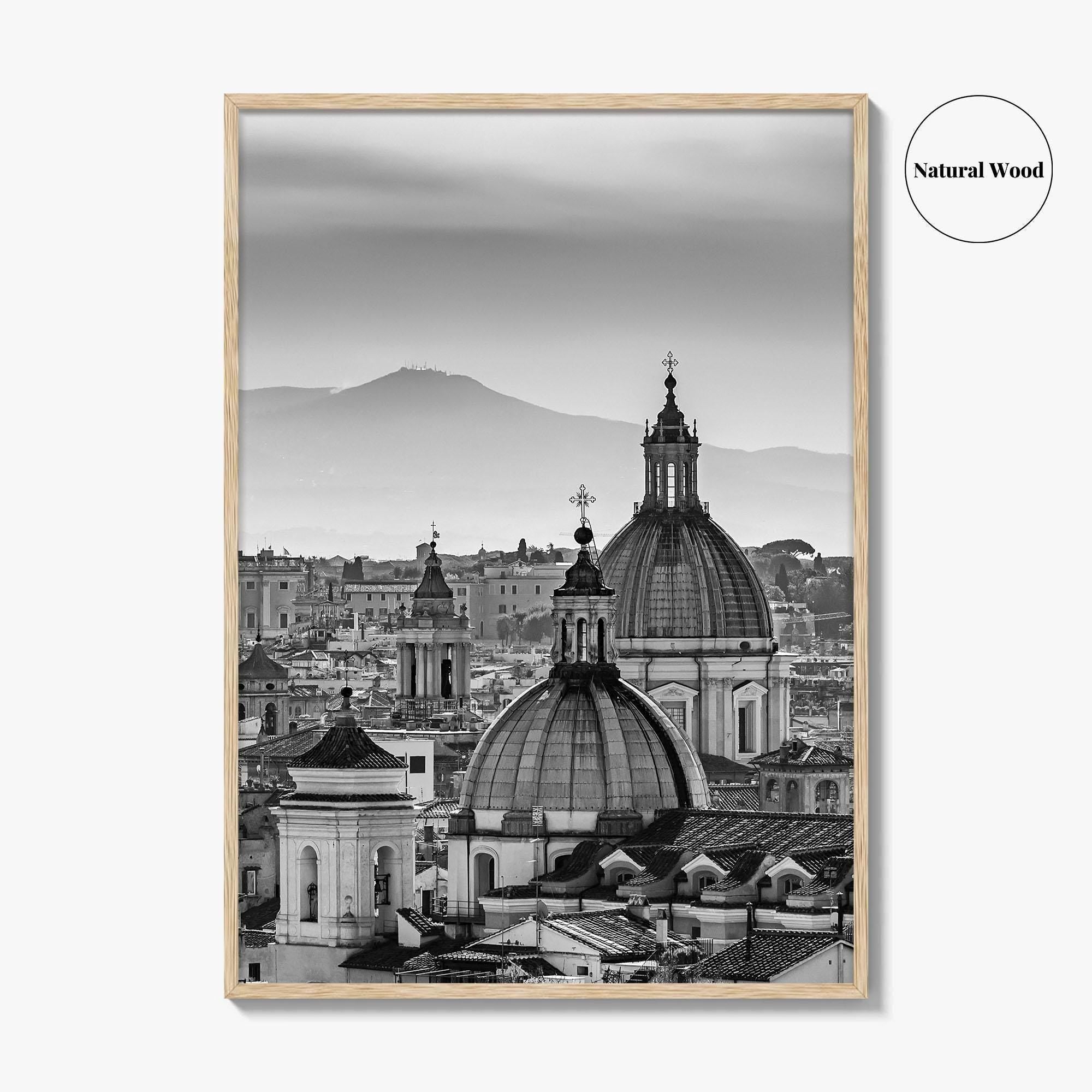 Rome Black and White Fine Art Photo Print, Castel Sant'Angelo Vatican Italy Poster