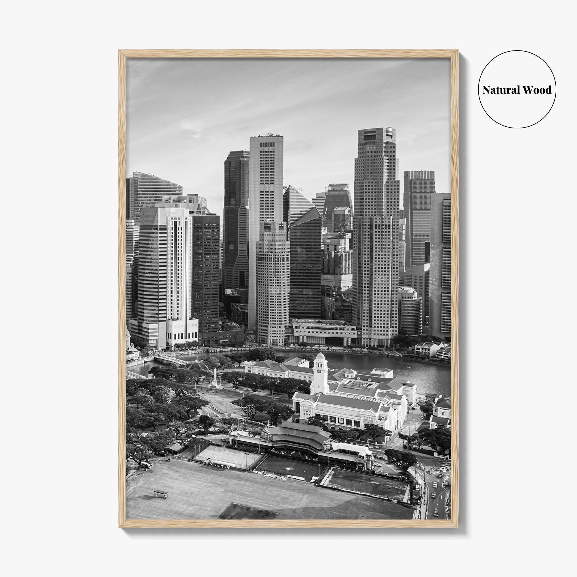 Singapore Black and White Fine Art Photo Print, Marina Bay, Singapore Poster