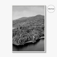 Waterbury Reservoir Black and White Fine Art Photo Print, Vermont Poster
