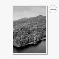 Waterbury Reservoir Black and White Fine Art Photo Print, Vermont Poster