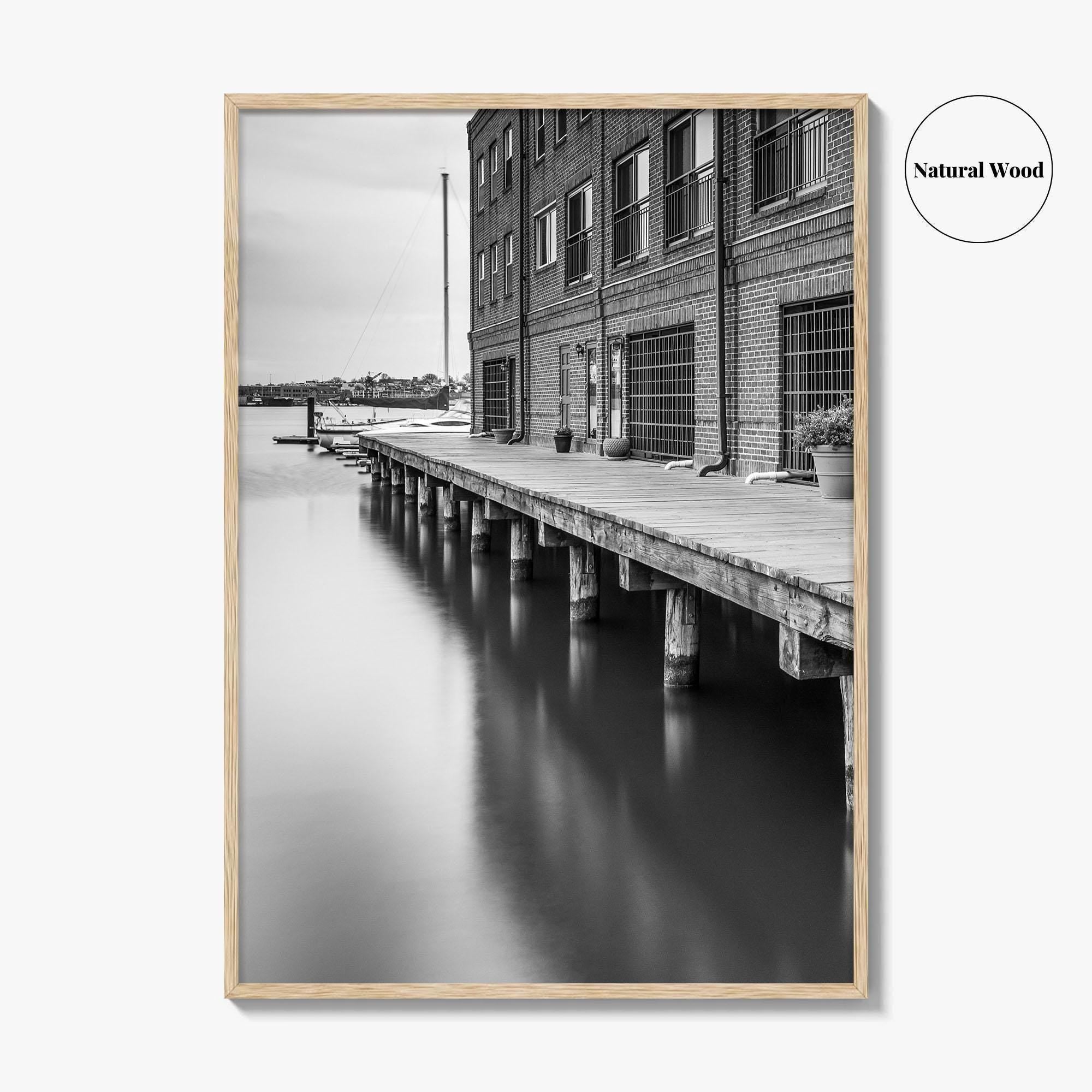 Fells Point Black and White Fine Art Photo Print, Maryland USA Poster