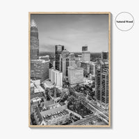 Charlotte Black and White Fine Art Photo Print, North Carolina USA, Uptown NC Poster