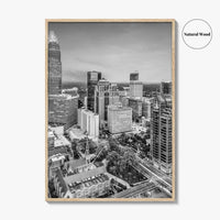 Charlotte Black and White Fine Art Photo Print, North Carolina USA, Uptown NC Poster