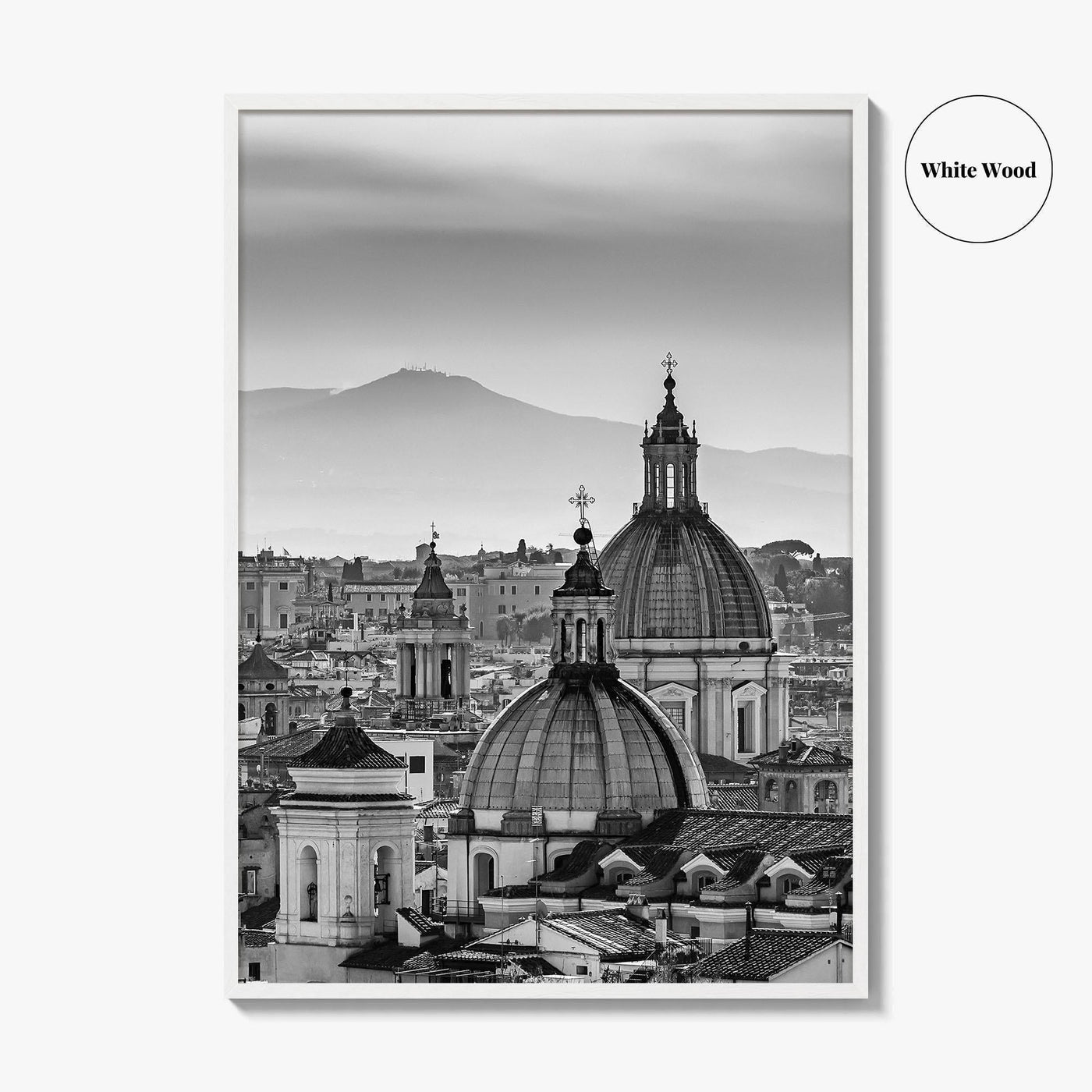 Rome Black and White Fine Art Photo Print, Castel Sant'Angelo Vatican Italy Poster