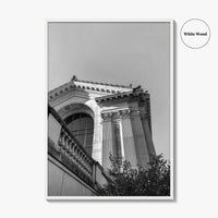 UC Berkeley Black and White Fine Art Photo Print, Doe Hall, California USA Poster