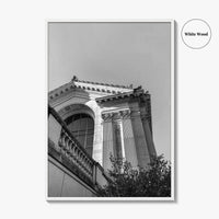 UC Berkeley Black and White Fine Art Photo Print, Doe Hall, California USA Poster