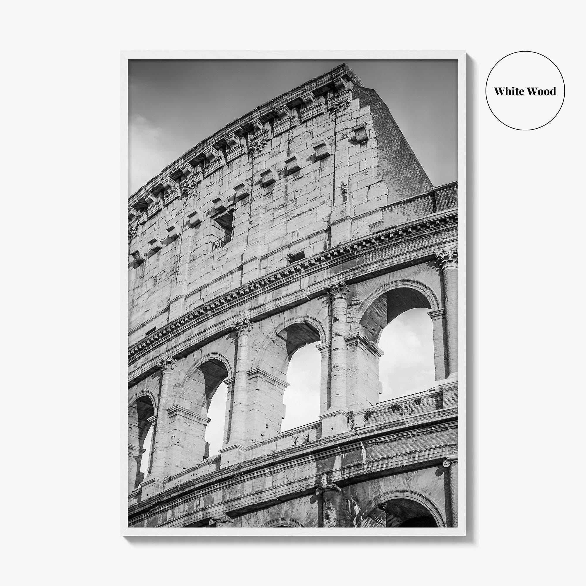 Rome Black and White Fine Art Photo Print, Colosseum Italy, Roma, Wall Decor Poster